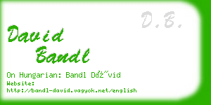 david bandl business card